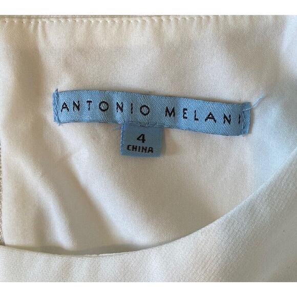 Antonio Melani Pleated Sleeve Mini Dress Size 4 Women’s Ivory - Picture 5 of 9